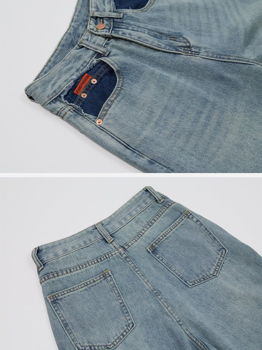 AlanBalen® - Patchwork Pocket Jeans AlanBalen