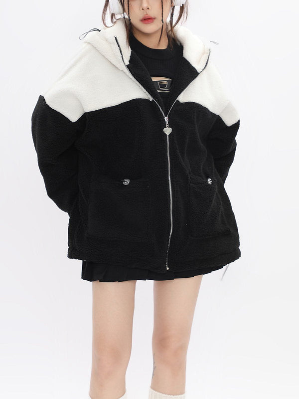 AlanBalen® - Patchwork Pointed Ears Sherpa Jacket AlanBalen