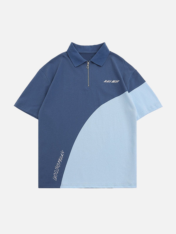 AlanBalen® - Patchwork Polo Collar Tee AlanBalen