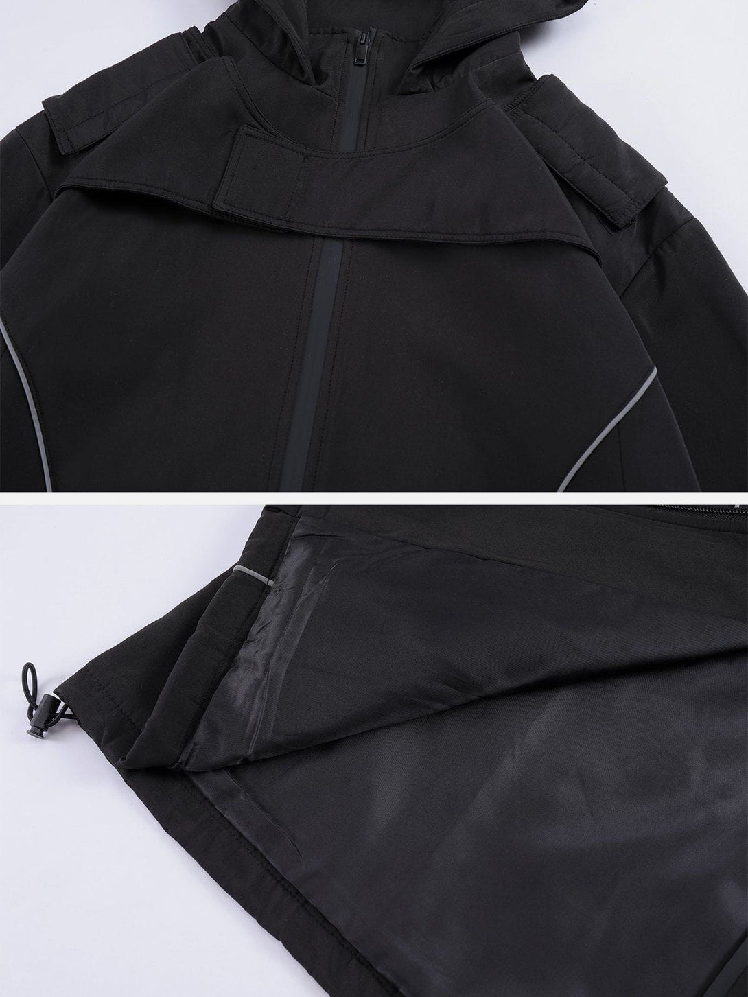 AlanBalen® - Patchwork Shoulder Strap Hooded Jacket AlanBalen