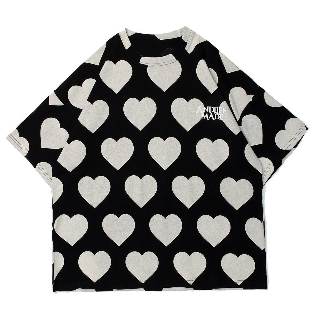 AlanBalen® - Peach Heart Print Cotton Tee AlanBalen