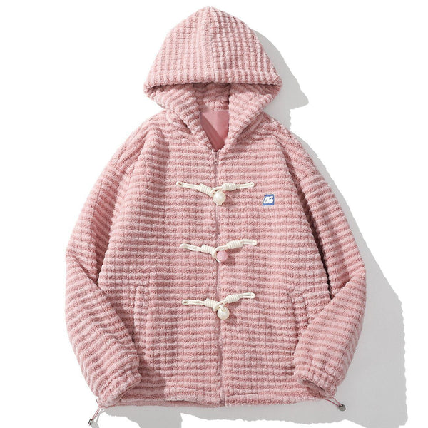 AlanBalen® - Pearl Disc Buckle Hood Winter Coat AlanBalen