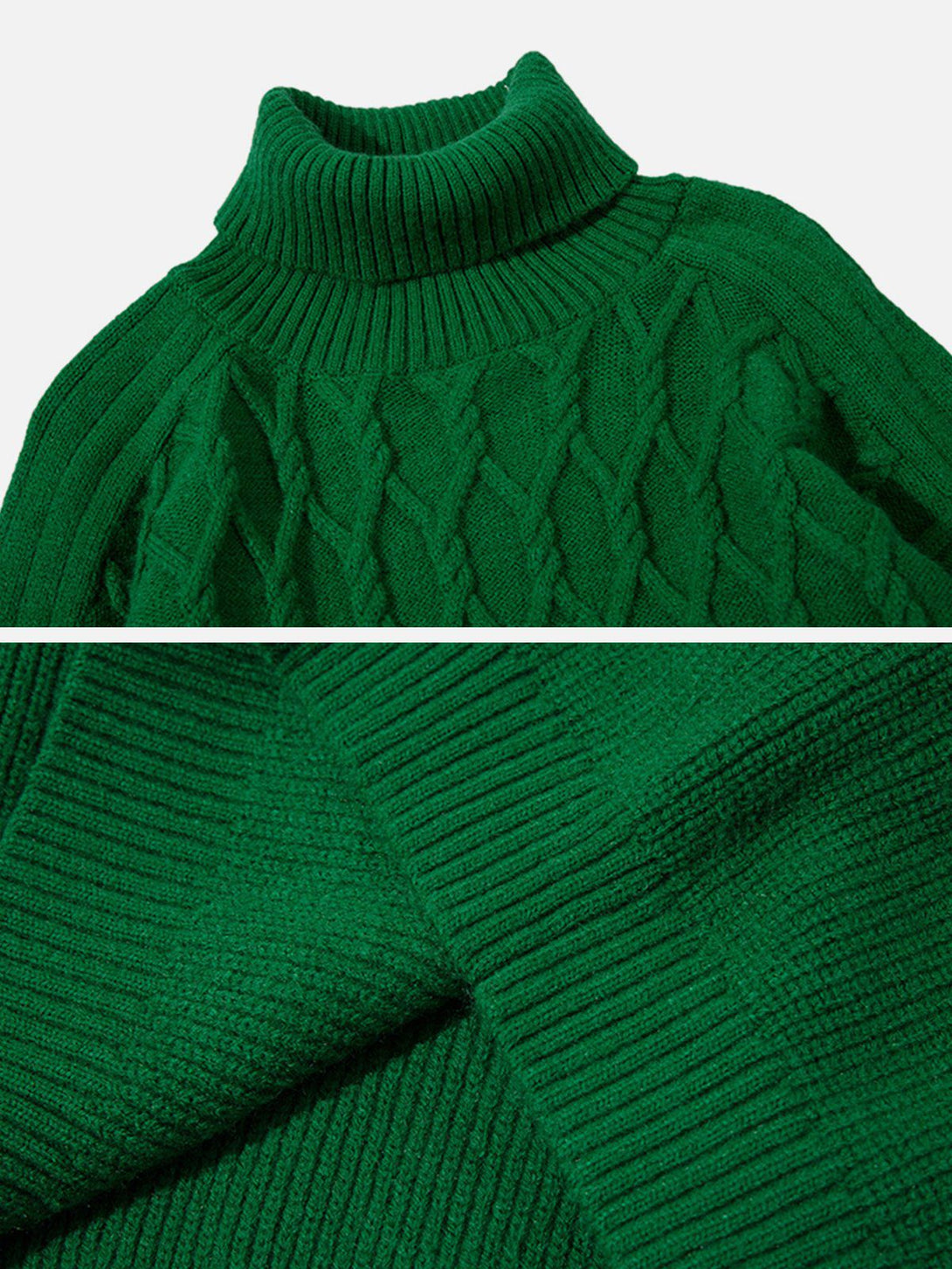 AlanBalen® - Plain Braided Turtleneck Sweater AlanBalen