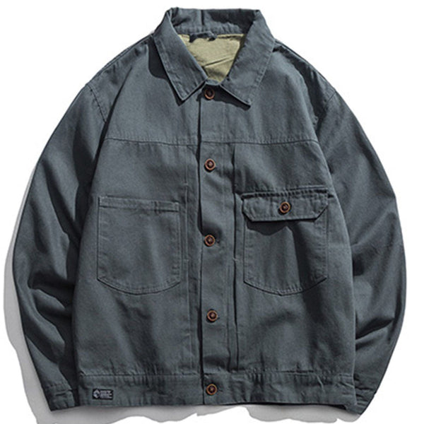 AlanBalen® - Plain Washed Cargo Jacket AlanBalen