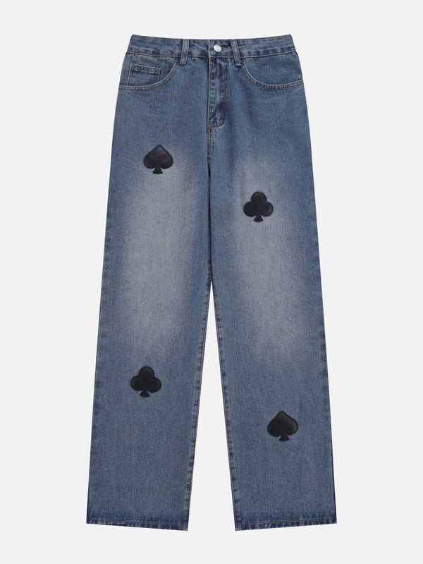 AlanBalen® - Poker Patch Embroidered Jeans AlanBalen