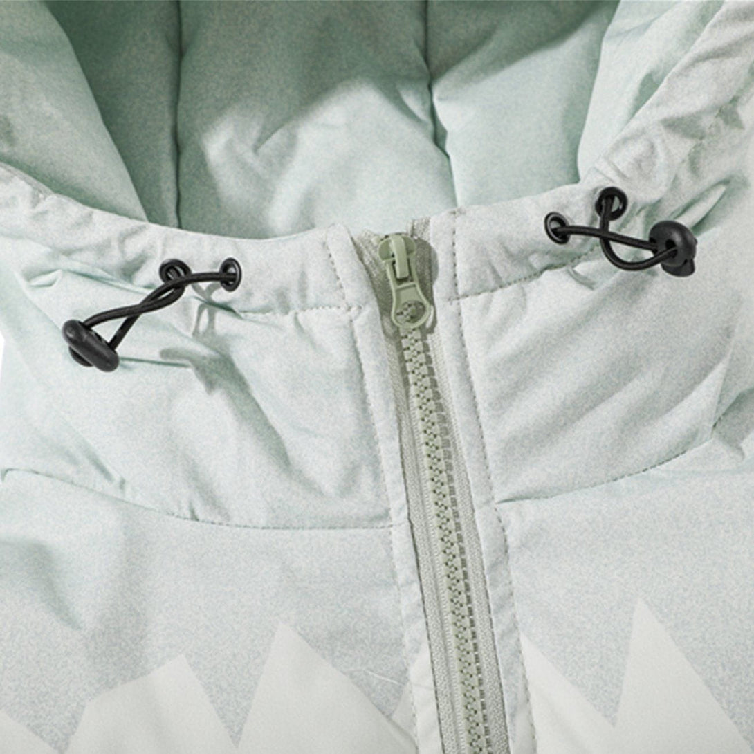 AlanBalen® - Print Forest Stitching Hooded Winter Coat AlanBalen