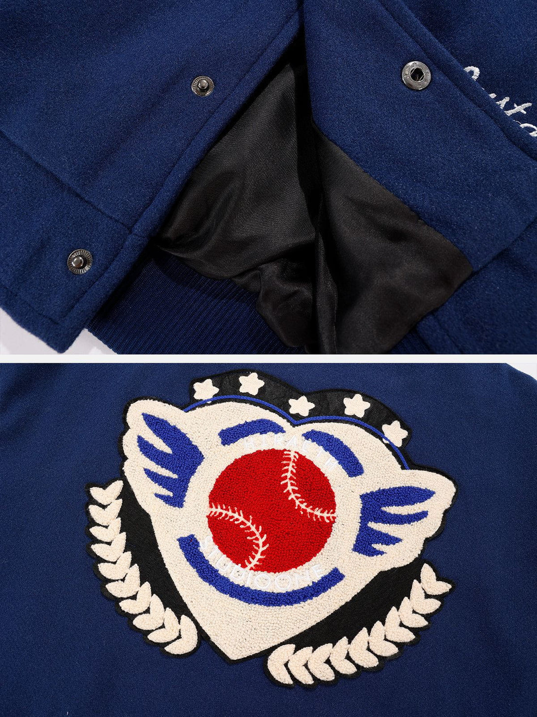 AlanBalen® - R baseball Embroidery Varsity Jacket AlanBalen