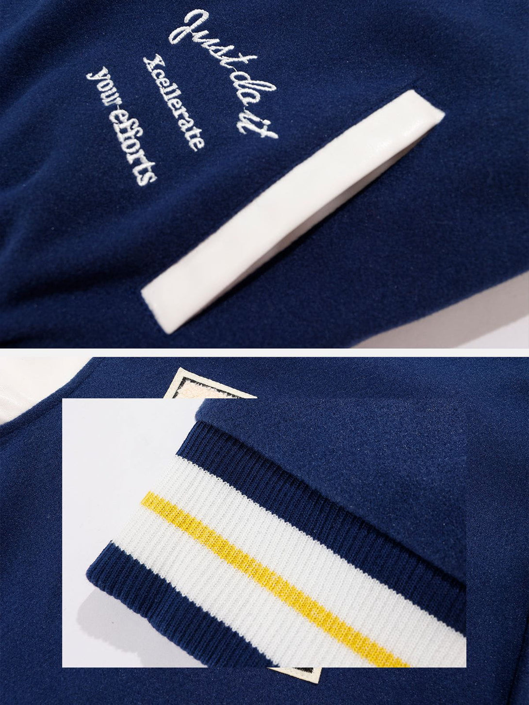 AlanBalen® - R baseball Embroidery Varsity Jacket AlanBalen