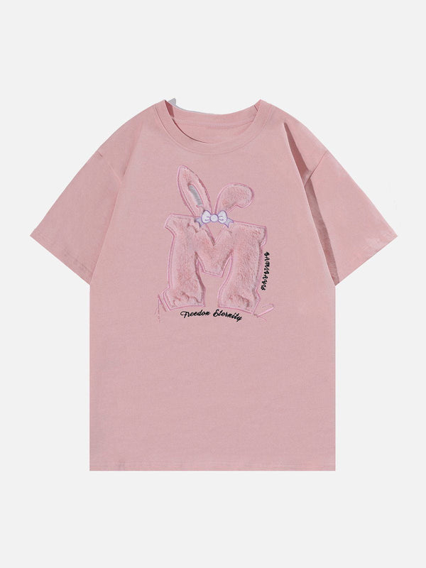 AlanBalen® - Rabbit Ear Flocking Print Tee AlanBalen