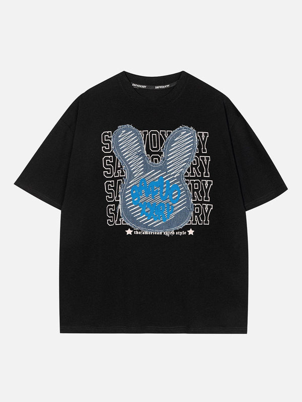 AlanBalen® - Rabbit Embroidery Print Tee AlanBalen