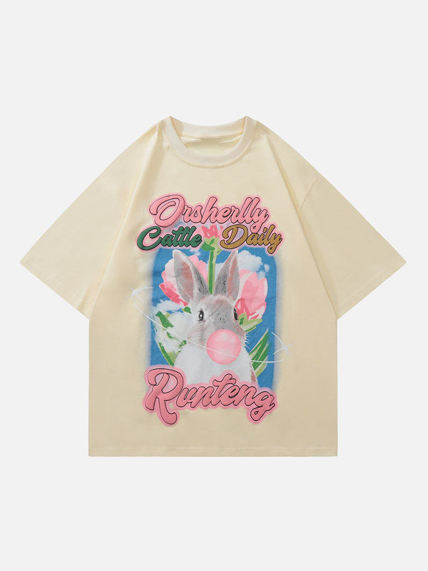 AlanBalen® - Rabbit Letter Print Tee AlanBalen