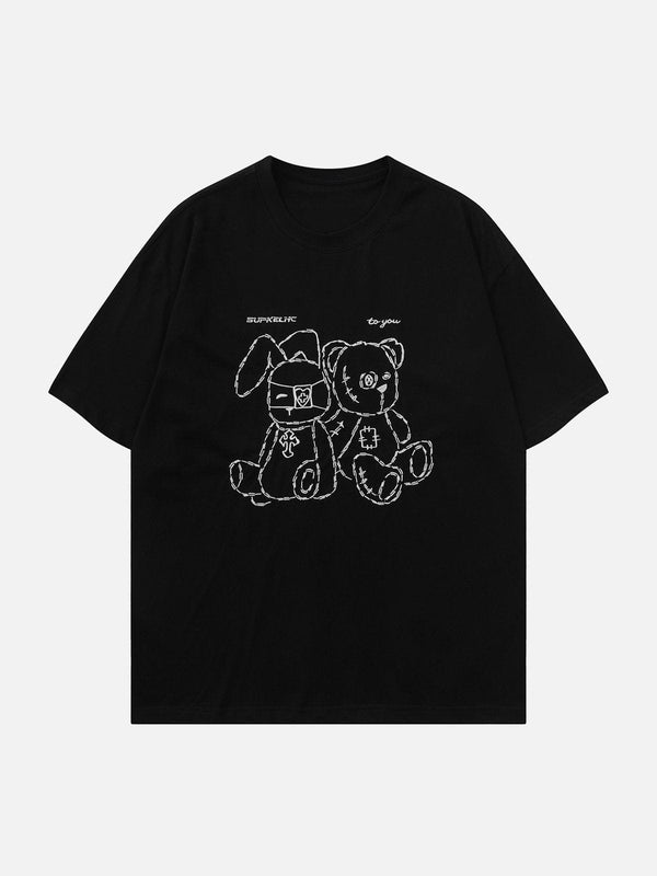 AlanBalen® - Rabbit and Bear Print Tee AlanBalen