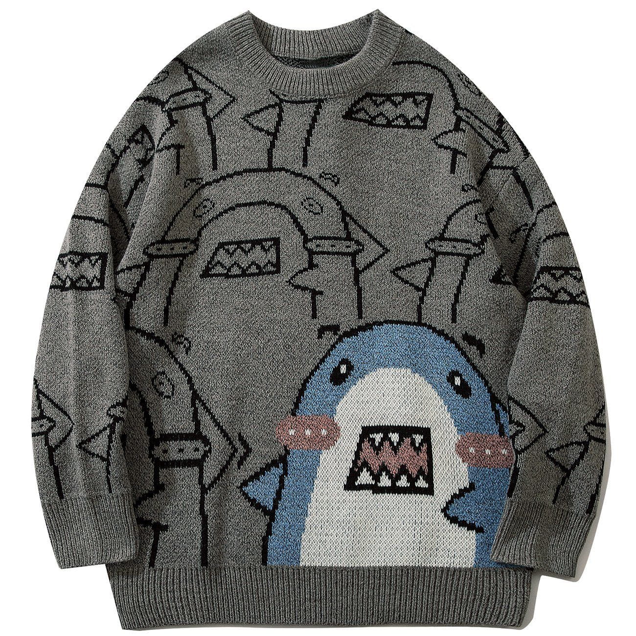 AlanBalen® - Shark Print Knit Sweater
