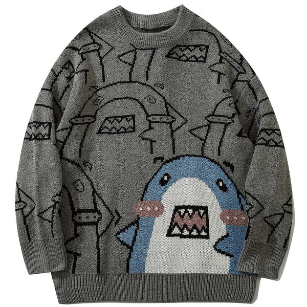 AlanBalen® - Shark Print Knit Sweater AlanBalen