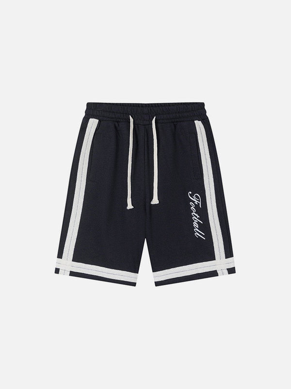 AlanBalen® - Side Stripe Football Print Shorts AlanBalen