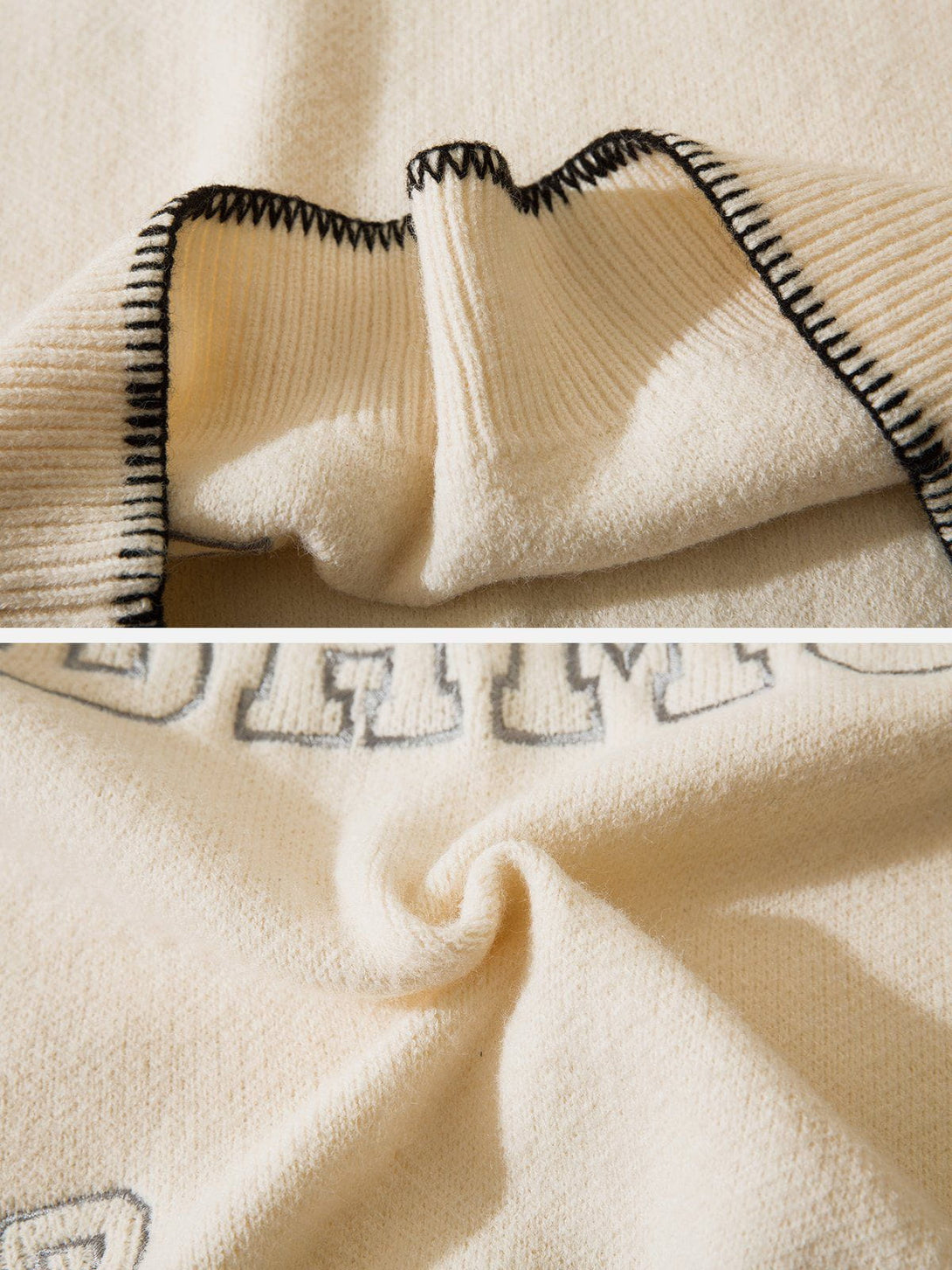 AlanBalen® - Simple Embroidered Letters Sweater Vest AlanBalen