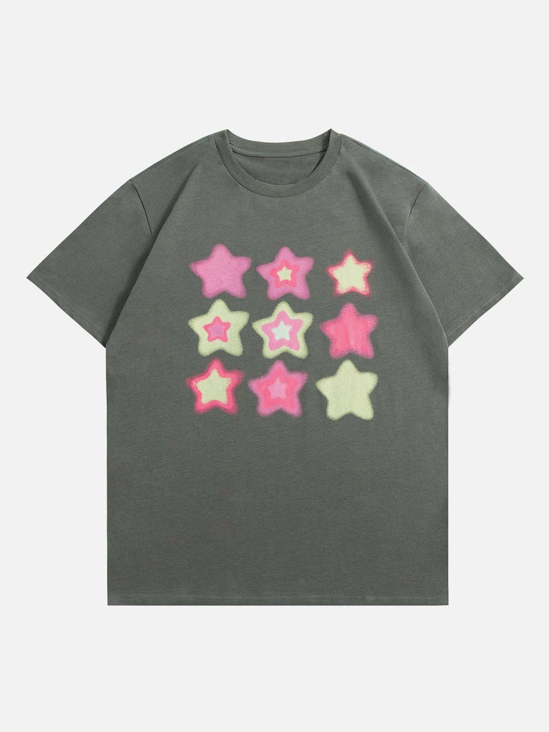 AlanBalen® - Simple Fuzzy Star Print Tee AlanBalen