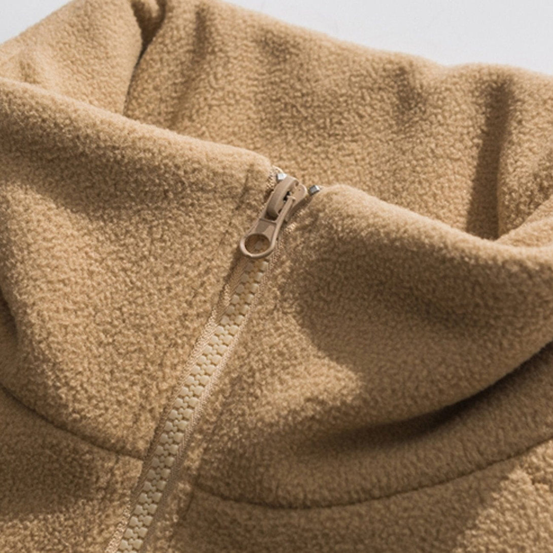 AlanBalen® - Simple Open Line Design Sherpa Winter Coat AlanBalen