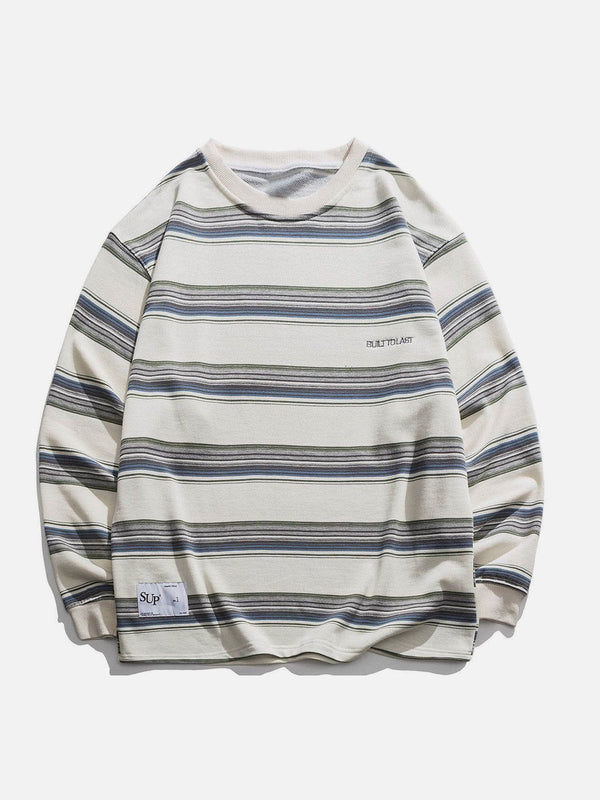 AlanBalen® - Simple Striped Panel Sweatshirt AlanBalen