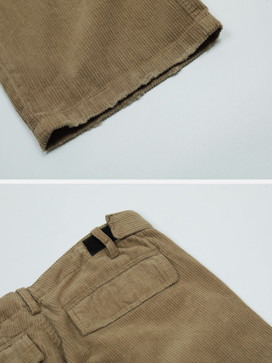 AlanBalen® - Solid Corduroy Multi Pocket Cargo Pants AlanBalen