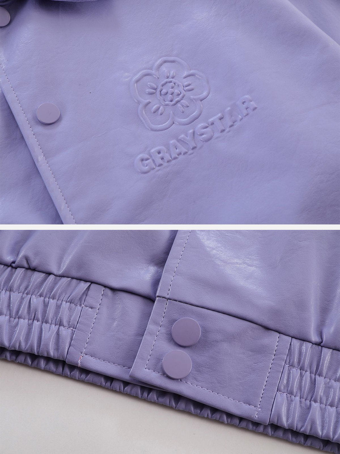 AlanBalen® - Solid Embossed Print Leather Jacket AlanBalen