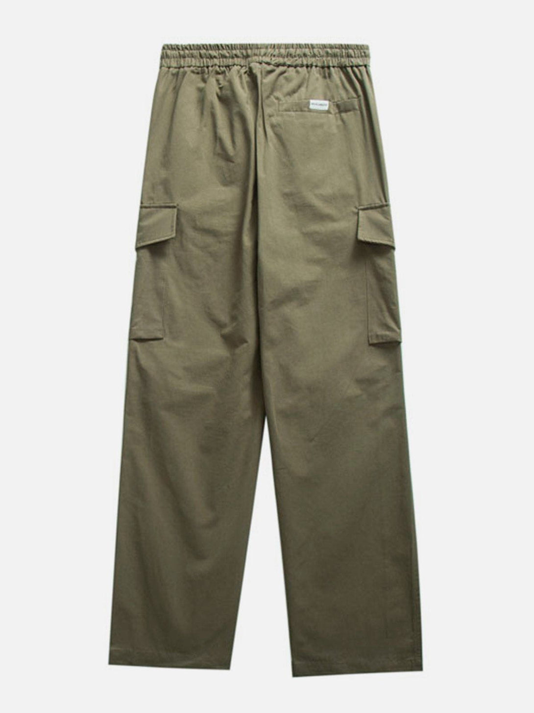 Solid Large Pocket Cargo Pants