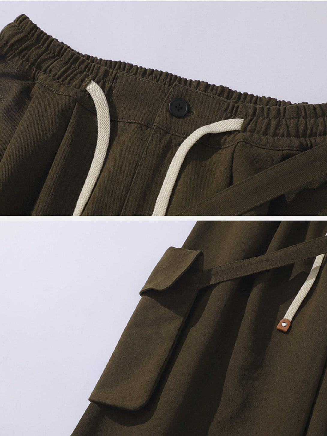 AlanBalen® - Solid Pocket Drawstring Cargo Pants AlanBalen