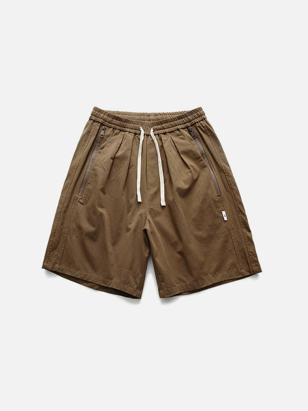 AlanBalen® - Solid Zip Up Pocket Shorts AlanBalen