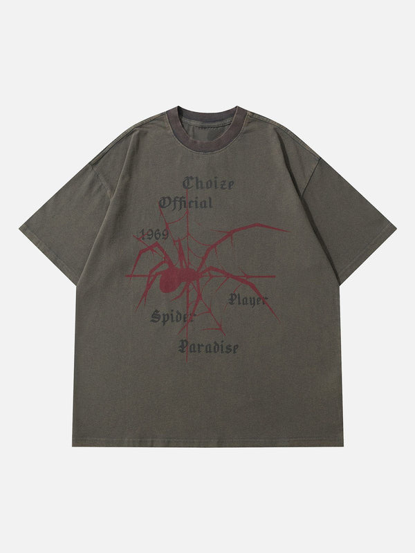 AlanBalen® - Spider Print Washed Tee AlanBalen