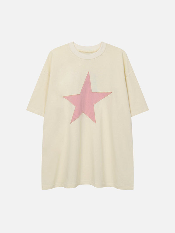 AlanBalen® - Star Applique Graphic Tee AlanBalen