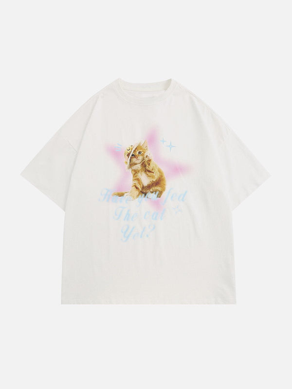 AlanBalen® - Star Cat Print Tee AlanBalen