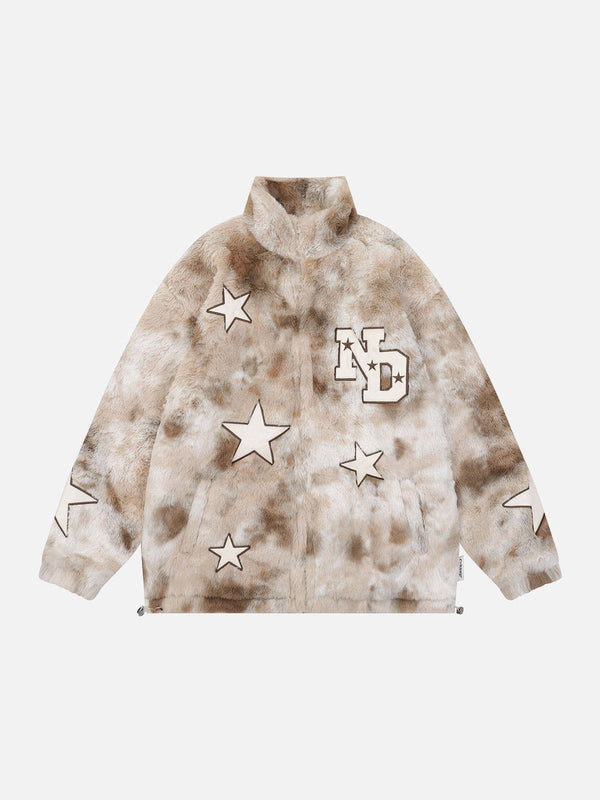 AlanBalen® - Star Embroidered Plush Winter Coat AlanBalen