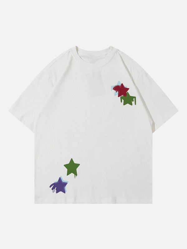 AlanBalen® - Star Flocked Embroidered Tee AlanBalen