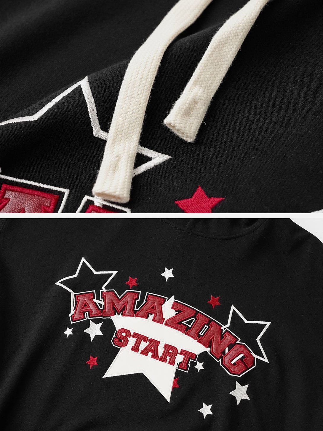 AlanBalen® - Star Letter Print Hoodie AlanBalen