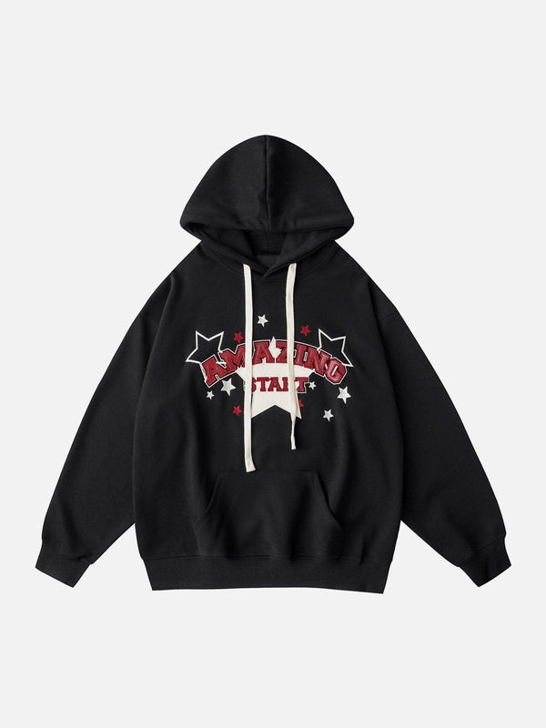 AlanBalen® - Star Letter Print Hoodie AlanBalen