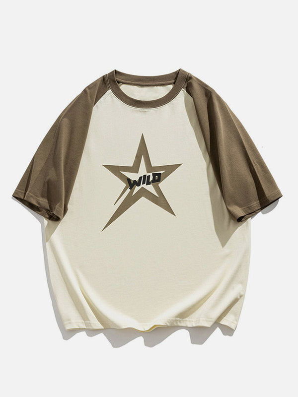 AlanBalen® - Star Patchwork Sleeve Tee AlanBalen