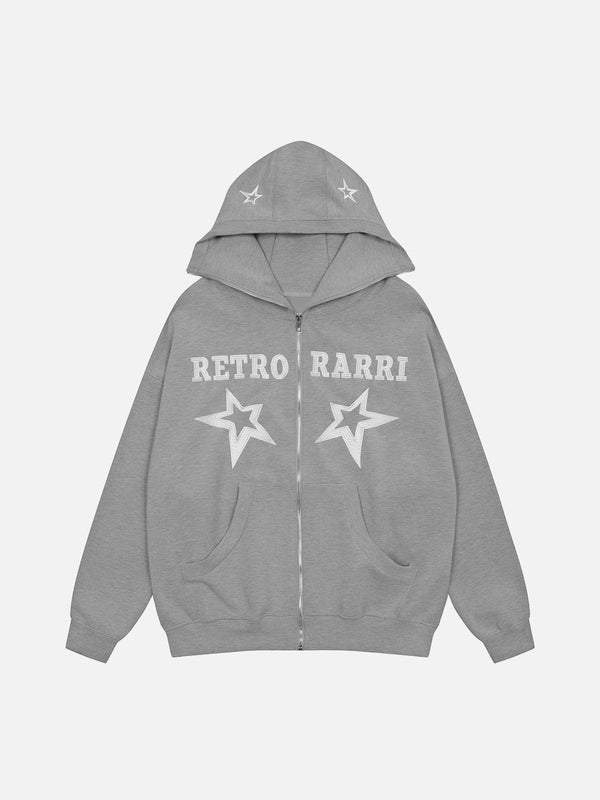 AlanBalen® - Star Print Zipper Hoodie AlanBalen