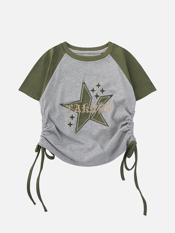 AlanBalen® - Star Printing Drawstring Tee AlanBalen