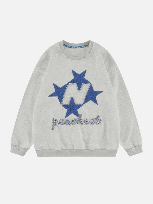 AlanBalen® - Star Terry Embroidered Sweatshirt AlanBalen