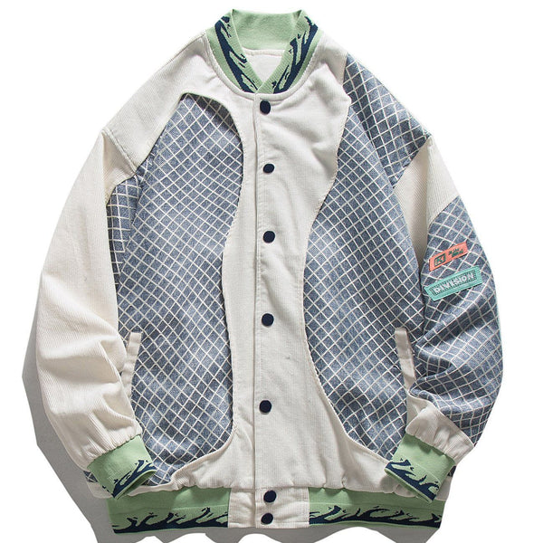 AlanBalen® - Stitch Checkerboard Varsity Jacket AlanBalen