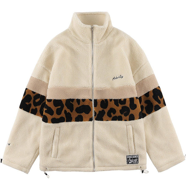 AlanBalen® - Stitching Leopard Sherpa Winter Coat AlanBalen