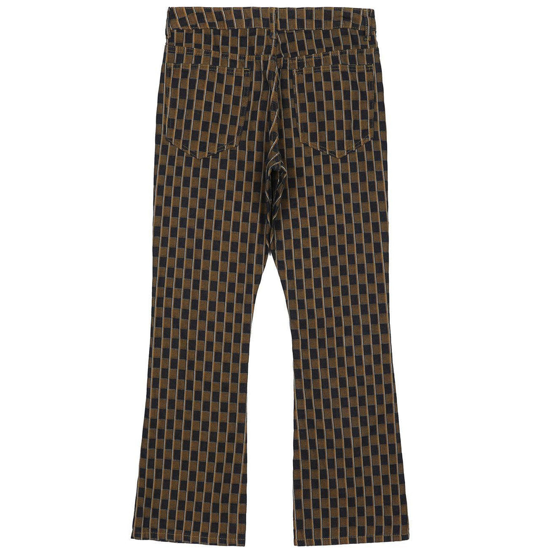 AlanBalen® - Stitching Plaid Print Pants AlanBalen