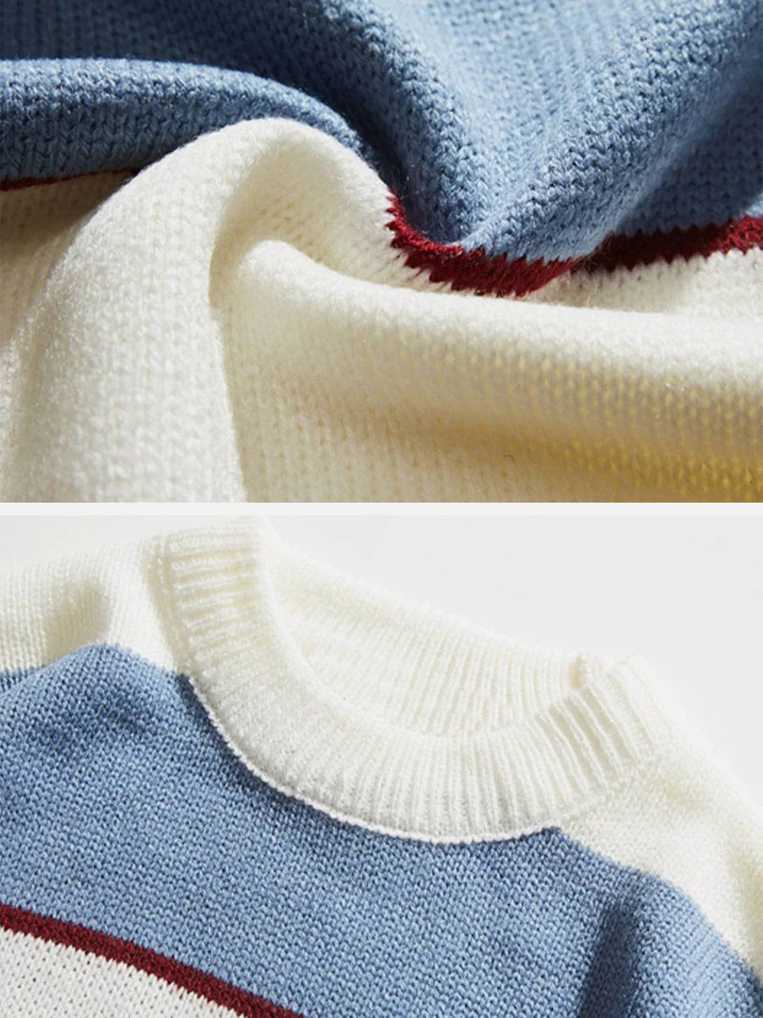 AlanBalen® - Stitching Stripes Knit Sweater AlanBalen