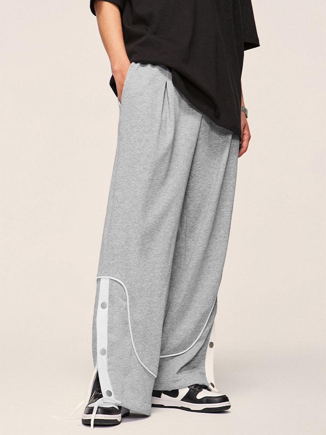 AlanBalen® - Stripe Buckle Drawstring Sweatpants AlanBalen