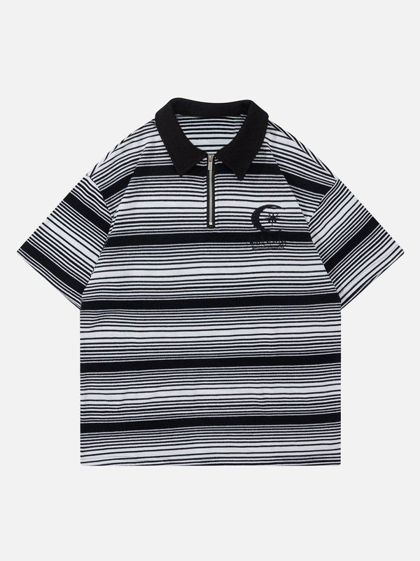 AlanBalen® - Stripe Embroidery Polo Tee AlanBalen