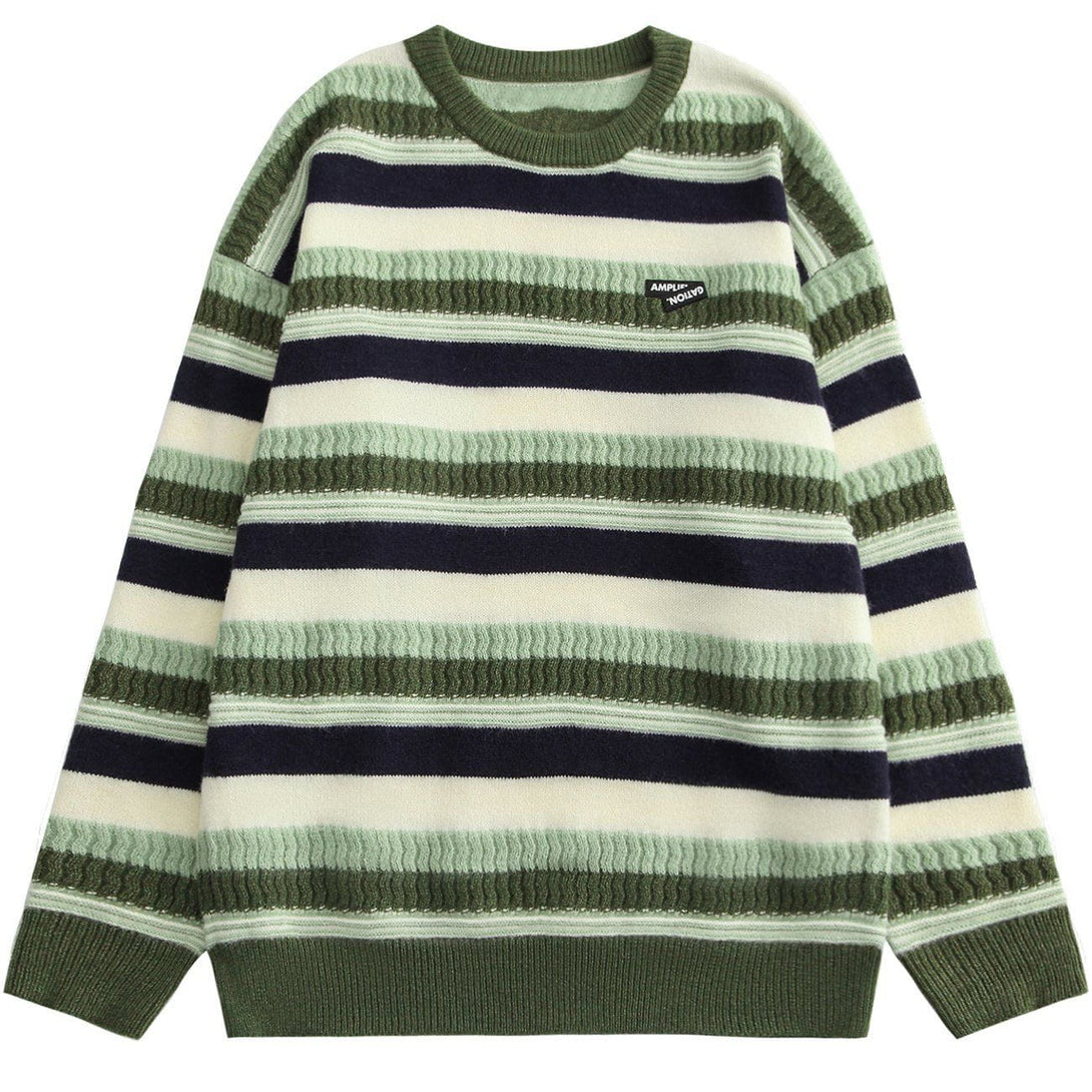 AlanBalen® - Stripe Pattern Knit Sweater AlanBalen