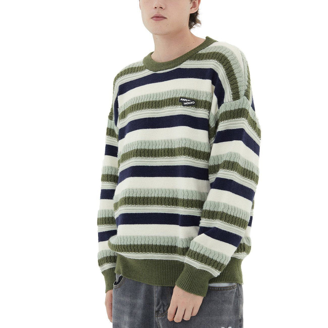 AlanBalen® - Stripe Pattern Knit Sweater AlanBalen