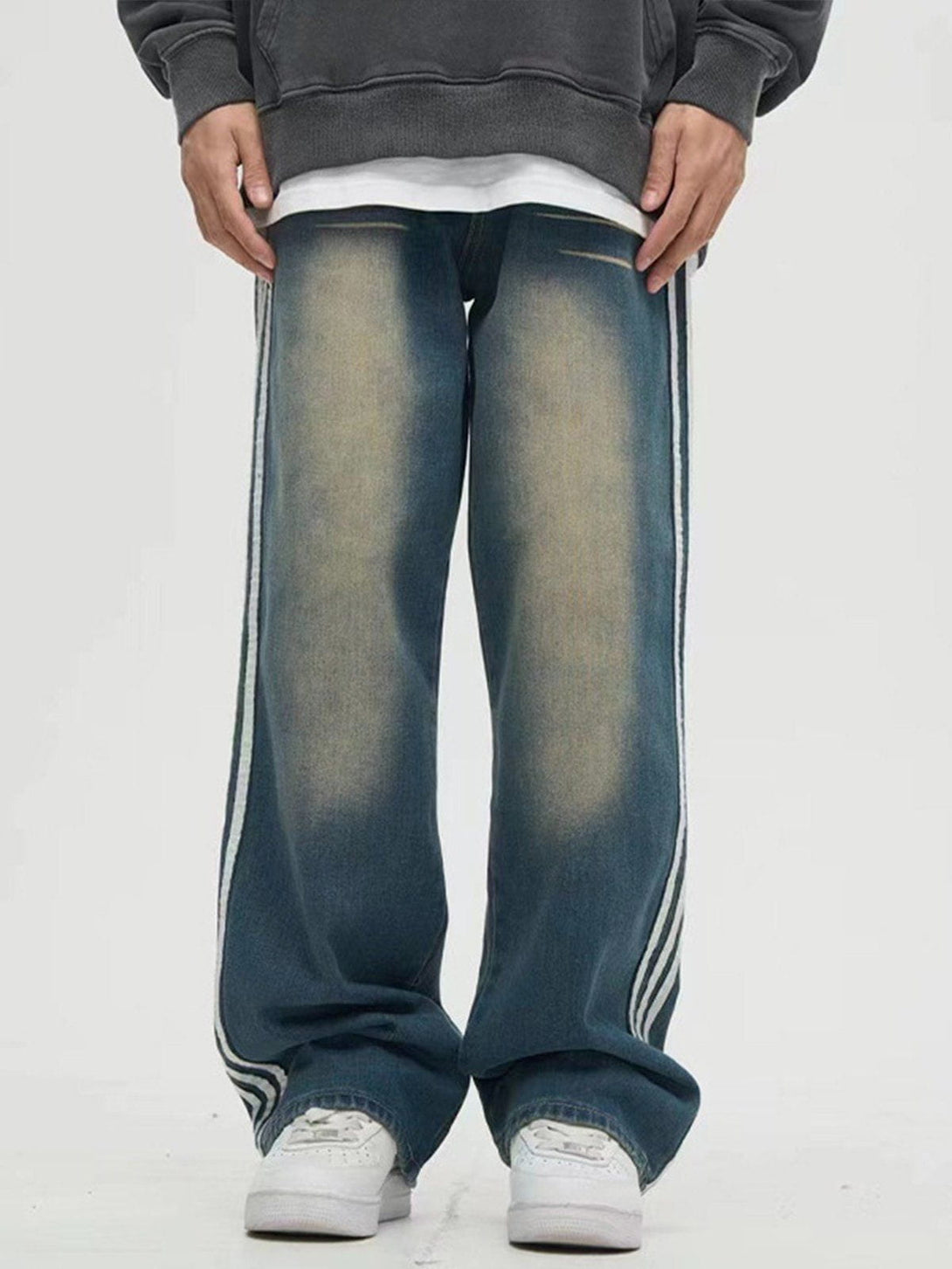 AlanBalen® - Stripe Washed Jeans AlanBalen