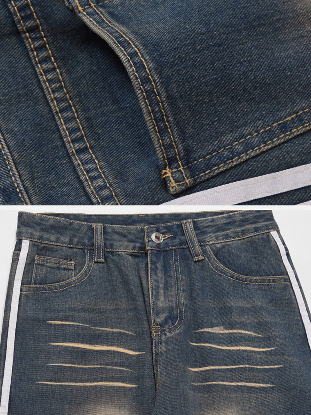 AlanBalen® - Stripe Washed Jeans AlanBalen