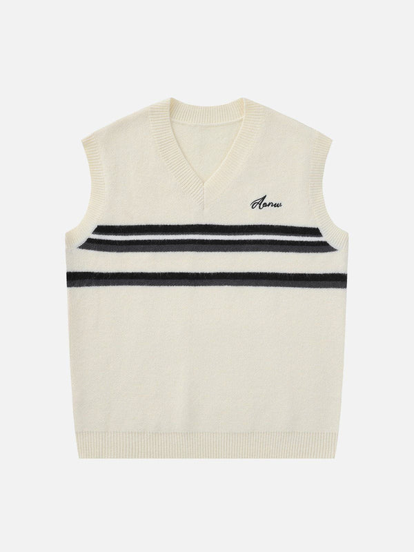 AlanBalen® - Striped Patchwork Sweater Vest AlanBalen